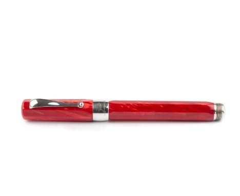 A Montegrappa 'Symphony 1912' fountain pen, in silver mounted red resin, 13.5cm long, boxed with booklet, and with two boxes 