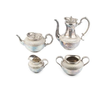 Two pairs of 19th century silver plated oval entree dishes and covers, three rectangular entree dishes and covers with gadroo