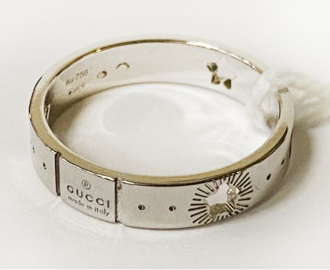 18CT GOLD GUCCI RING - SIZE M - 3.7 GRAMS APPROX