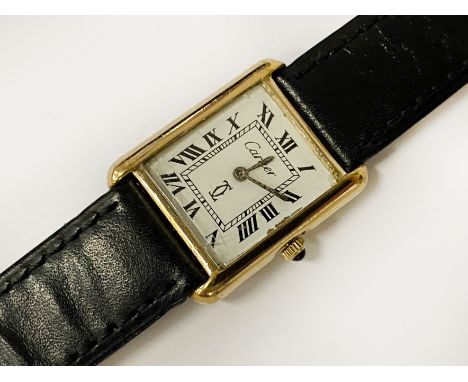 CARTIER TANK GENTS WATCH 18K GOLD PLATED 20 X 30MM FACE (MANUAL)