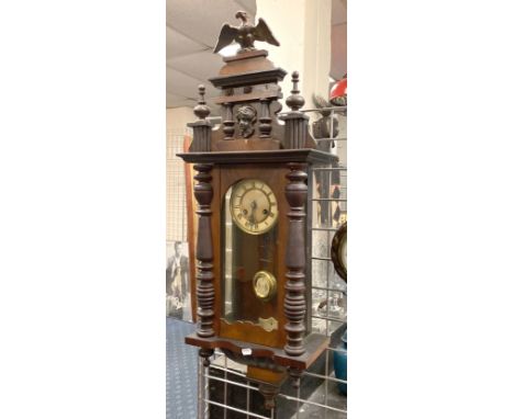 WALL CLOCK WITH AN OAK BAROMETER
