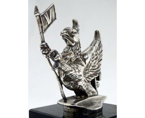 A mid-1920s Vauxhall 'Griffin' mascot by Joseph Fray of Birmingham, stamped 'Reg No 729889. Light wear to the plating, otherw