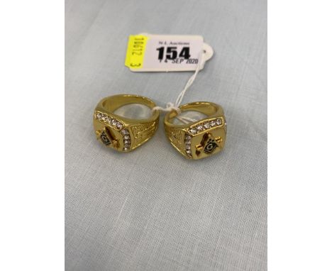 A gents Masonic silver gilt ring