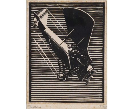 English School, 20th Century, The Dive, indistinctly signed, dated '1934' and titled (to mount), woodblock print, 18 x 13.5cm