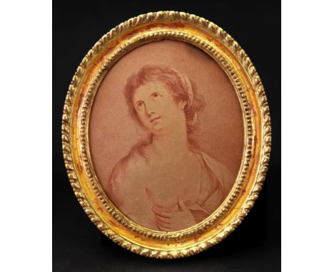 A stipple engraving of a woman with a naked breast, bears Thomas Bradford Print Seller label (verso), 21.5 x 17.5cm.