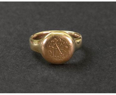 An 18ct gold signet ring, Birmingham 1854, 9.5g