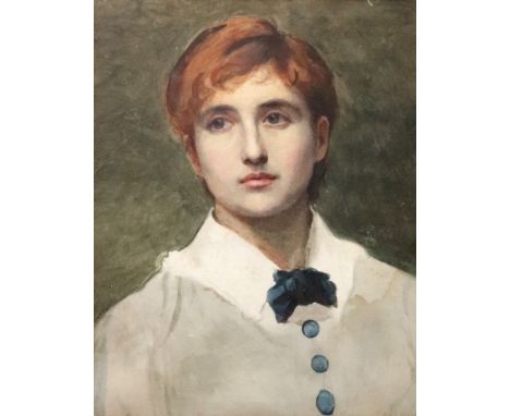 English School, early 20th Century, A portrait of a lady, watercolour, 47 x 35cm.