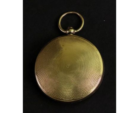 A William IV gold locket, with engine turned case and glass covered compartment within, bears inscription 'John E Kennedy Ers