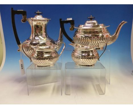 A HALLMARKED SILVER FOUR PIECE TEA SERVICE. SHEFFIELD 1963. WEIGHT 1908grms