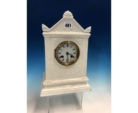 A BROCOT &amp; DELETTREZ CLOCK COUNTWHEEL STRIKING ON A COILED ROD, THE CIRCULAR ENAMEL DIAL BELOW A CLASSICAL PEDIMENT TO TH