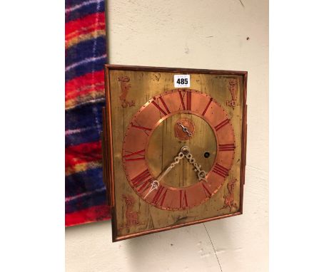 AN ARTS AND CRAFTS SHELF CLOCK, THE COPPER FRAMED BRASS FACE WITH COPPER CHAPTER RING AND SUBSIDIARY SECONDS, THE MOVEMENT WE