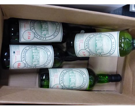 WHISKY, NINE BOTTLES OF THE SCOTCH MALT WHISKY SOCIETIES WHISKYS FROM 1978-1994, SIX BEING FROM THE 1980S