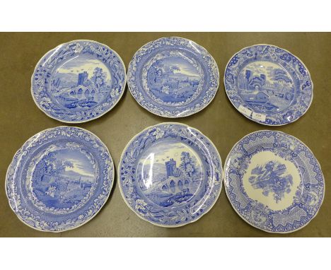 Six Spode plates, three Blue Room, two Byron Views and one other **PLEASE NOTE THIS LOT IS NOT ELIGIBLE FOR POSTING AND PACKI