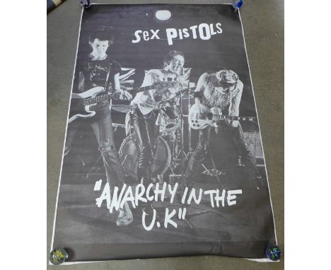 A Sex Pistols Anarchy in The UK large subway poster, 147cm x 100cm 