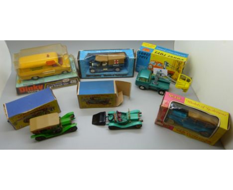 A collection of model vehicles including Matchbox, Corgi Toys, Dinky Toys, etc. 