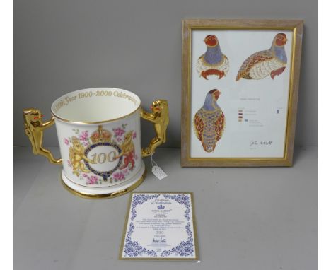 A Royal Albert Paragon commemorative mug, 100th Year of Queen Elizabeth the Queen Mother, number 90 of 200 and a Royal Crown 