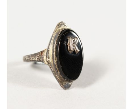 A JET RING with initial R.