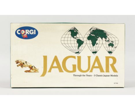 CORGI JAGUAR SET OF THREE BOXED THROUGH THE YEARS XL120, E-TYPE and MK II. RRP: £35.