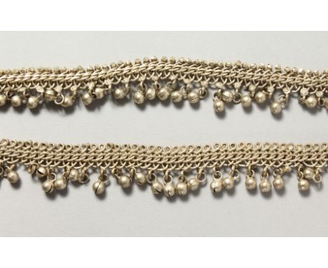 TWO ISLAMIC SILVER METAL BRACELETS.