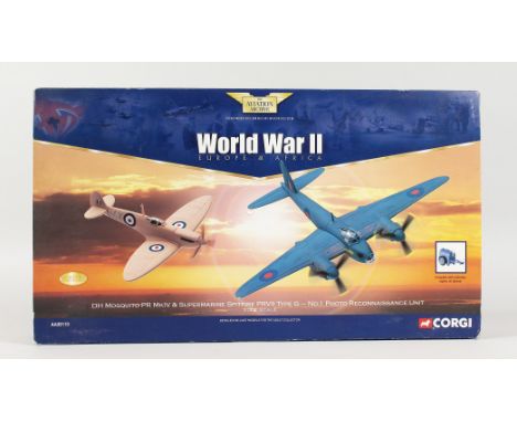 CORGI AVIATION ARCHIVEF 1.72 SCALE WWII DH MOSQUITO AND SUPERMARINE SPITFIRE. RRP: £80.