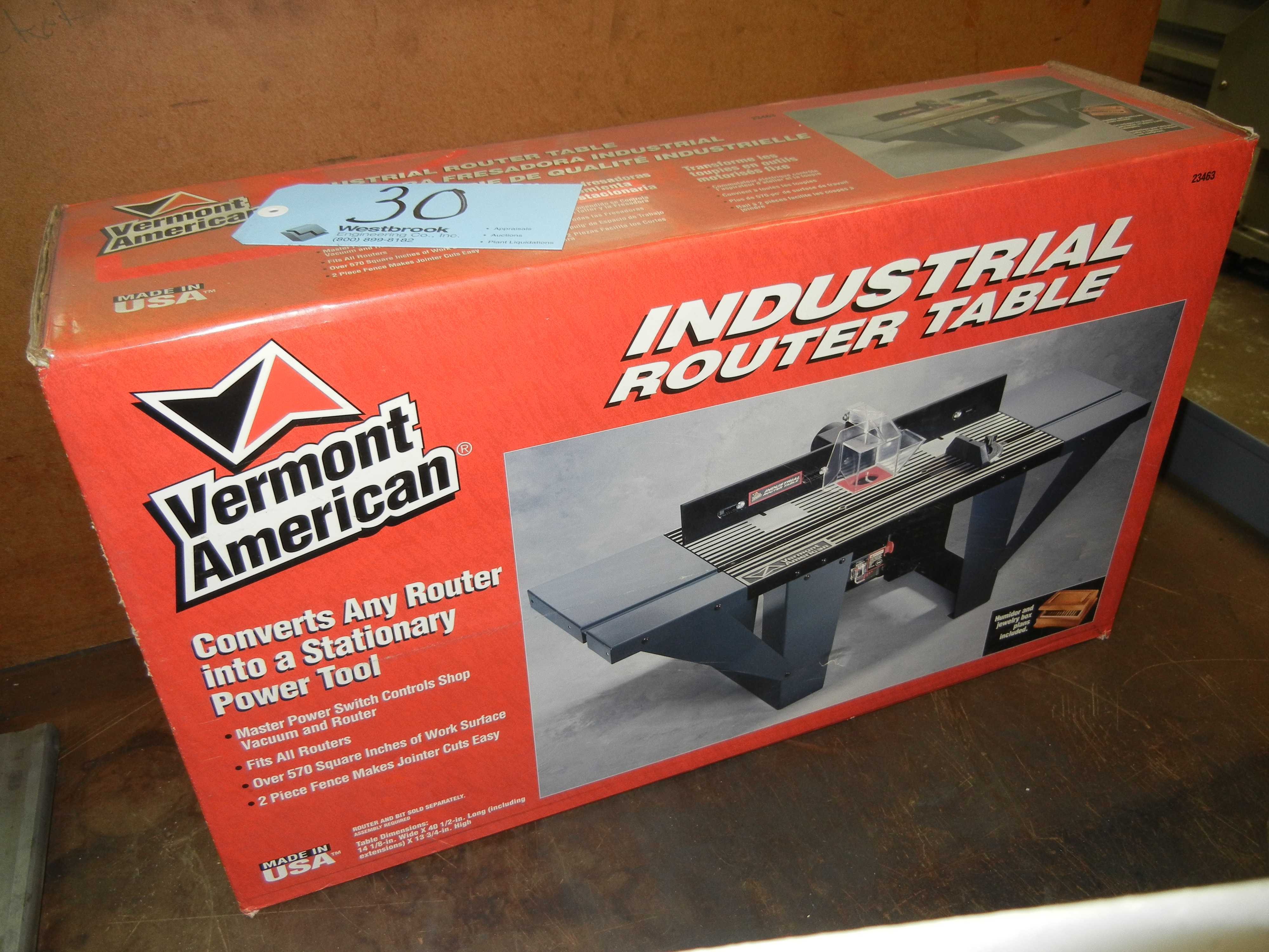VERMONT AMERICAN Industrial Router Table (New in Box)