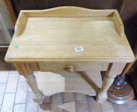 PINE TABLE. Light American pine hallway table with single drawer 