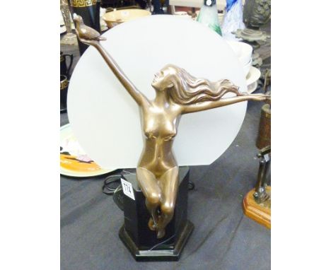 NUDE LADY LAMP. Art Deco style nude lady lamp, H ~ 35cm