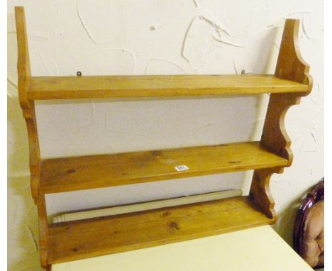 PINE UNIT. Pine three shelf kitchen wall unit, W ~ 80cm