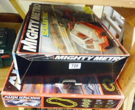 VINTAGE SCALEXTRIC. Two boxed vintage Scalextrics, Audi racing and Mighty Metro, complete with cars