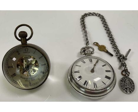 A George IV hallmarked silver pair cased pocket watch, with matching outer cover, the movement signed 'Jno. Manners, London',