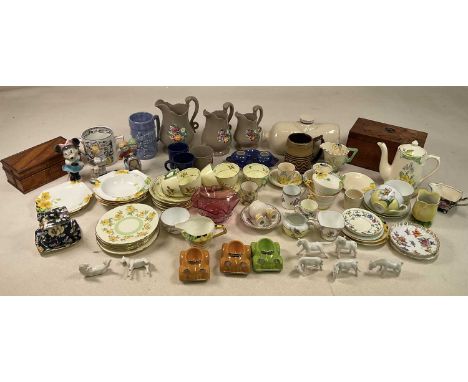 A collection of decorative ceramics to include a Crown Staffordshire part tea service, Paragon, Midwinter, a Walt Disney Mick