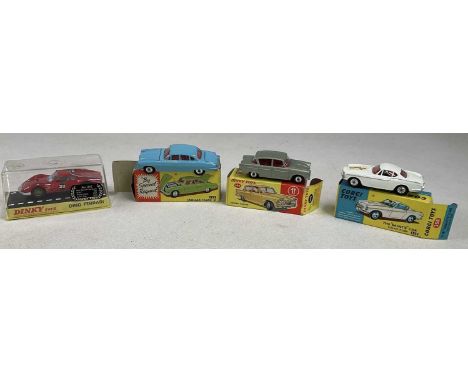 CORGI AND DINKY; four boxed cars, comprising Corgi The Saints Volvo and Jaguar Mark X, Dinky Singer Vogue and Dino Ferrari, a