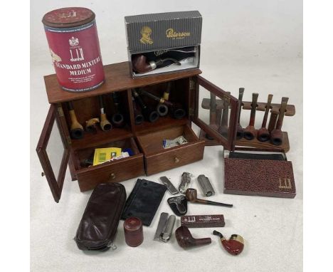 A good collection of pipes, many Dunhill examples, including a Bruyere 4103 with 18ct gold collar, a chestnut Dunhill example