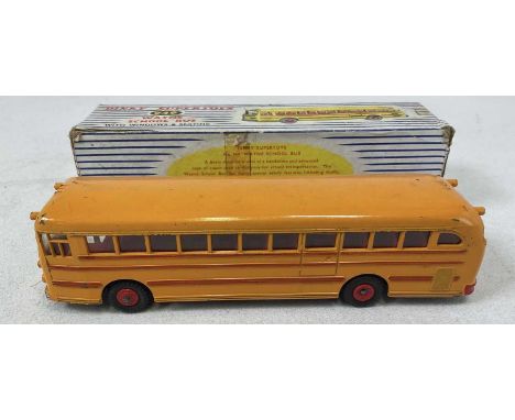 DINKY; 949 Wayne school bus, with original box.Condition Report: The bus is play worn condition and the steering wheel is loo