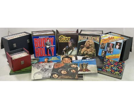 A large amount of records, LPs and 45s to include The Beatles Revolver, Beatles Rubber Soul, Elton John, Neil Diamond, Wings 