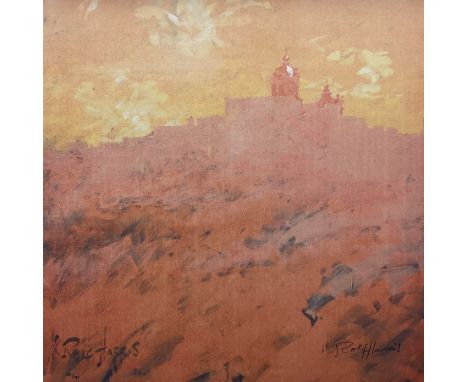 Rolf Harris (Australian 1930-): 'Mdina Cathedral', limited edition giclée print on board signed and numbered in pen 67cm x 67