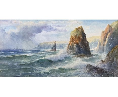 John Clarkson Isaac Uren (British 1845-1932): Seascape, watercolour signed 18cm x 36cm
