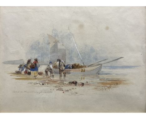 Thomas Miles Richardson Jnr. (British 1813-1890): 'Sketch on Musselburgh Sands' Edinburgh, watercolour signed with initials a