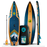 UNITS - BODY GLOVE PERFORMER 2022 11FT INFLATABLE PADDLE BOARD C/W PADDLE, AIR PUMP, & BAG - BLUE/WO