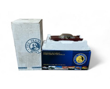 Franklin Mint 1/24th scale 1957 limited edition Cadillac Brougham metallic dark red with silver roof No. K6-4832, , generally