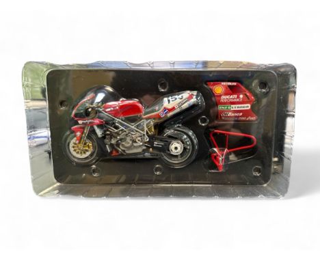 Minichamps 1/12th scale 2000 Ducati 996 Ben Bostrom No. 122 001255, generally excellent in excellent to good plus box (small 