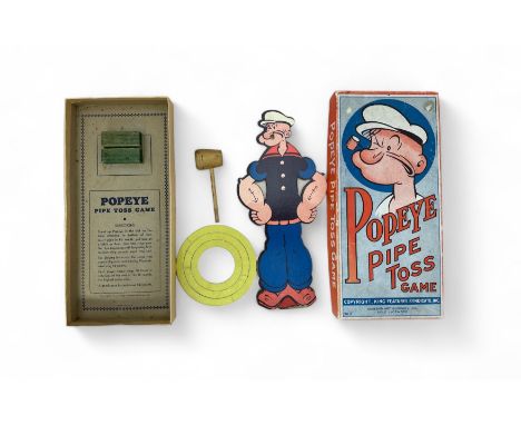 1930s onwards Popeye Pipe Toss game by Rosebud Art Company, generally excellent in good plus box. Contents complete.
