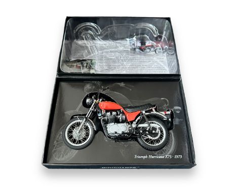 Minichamps 1/12th scale 1973 Triumph Hurricane X75 orange No. 122 133600 (Classic Bike series No. 43), generally excellent in