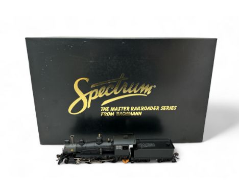 HO Spectrum (Bachmann USA) black painted (unlettered) 4-6-0 Baldwin locomotive and tender No. 82301, generally excellent in e