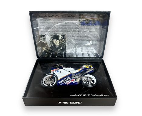 Minichamps 1/12th scale 1987 Honda NSR W Gardner No. 122 870002 (Classic Bike series No. 24), generally excellent in excellen