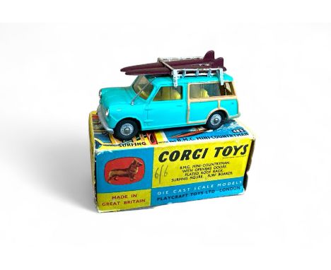 Corgi BMC Mini Countryman No. 485, generally excellent in good plus box, with Surfer figure, roof rack &amp; surfboards (2) &