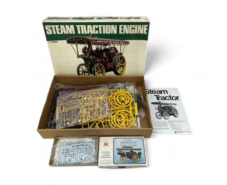 Bandai 1/16th scale 1919 Garrett Steam Traction Engine No. 8026, unmade, on sprues, mostly in sealed bags, instructions and u
