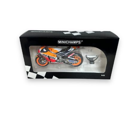 Minichamps 1/12th scale Honda RC213V 2018 M Marquez No. 122 181193, generally excellent in excellent window box including inn