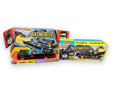 Corgi Batmobile No. 267, early example with red Bat hubs, generally excellent in excellent to good plus box with inner illust