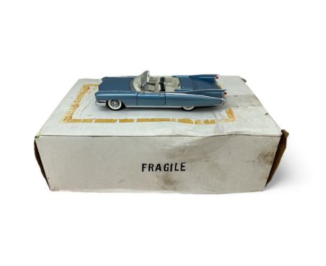 Franklin Mint 1/24th scale 1959 Cadillac Eldorado Biarritz metallic lighter blue with off-white interior No. B11S065, general